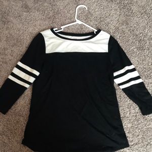 Black and White Baseball Tee